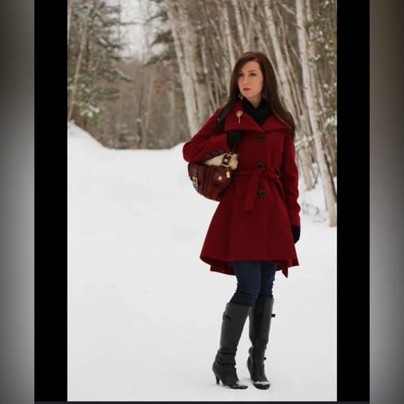 Steve Madden Winterberry Medium Red Coat - Picture 8 of 9